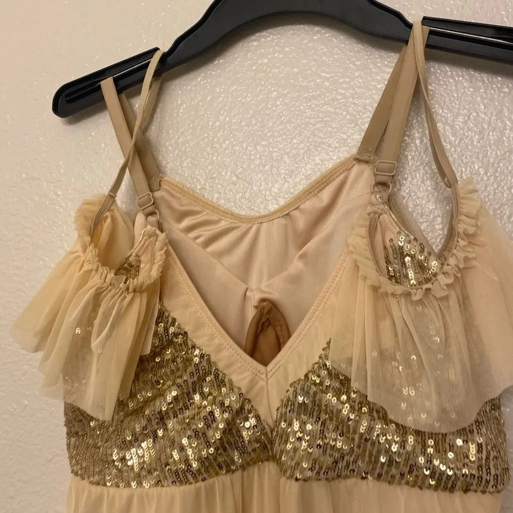 Revolution Dance solo costume dress SERENADE RC23870 champagne MA-Medium adult